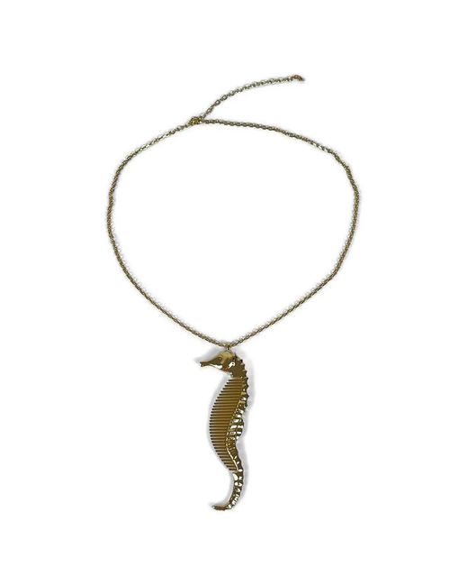 Vivetta Metallic Seahorse-Pendant Cable-Link Necklace