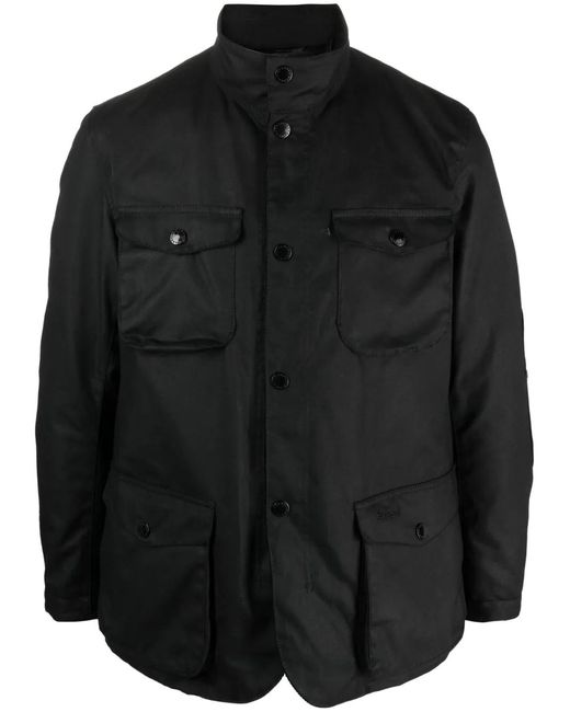 Barbour Black Ogston Wax Jacket for men