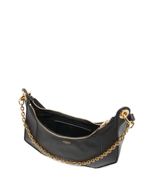 Lancel Black Croisette Chain-Strap Shoulder Bag