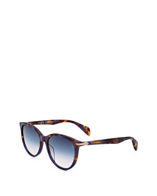 Rag & Bone Blue Tortoiseshell-Effect Cat-Eye Sunglasses