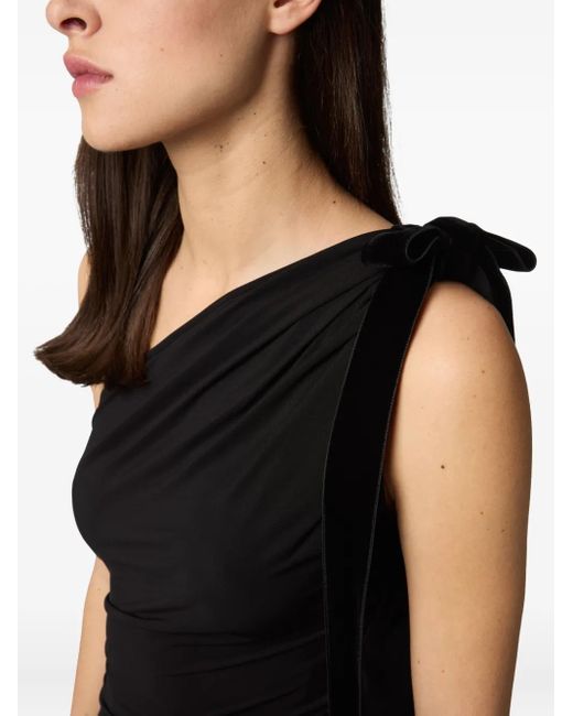 Nina Ricci Black One-Shoulder Draped Mini Dress