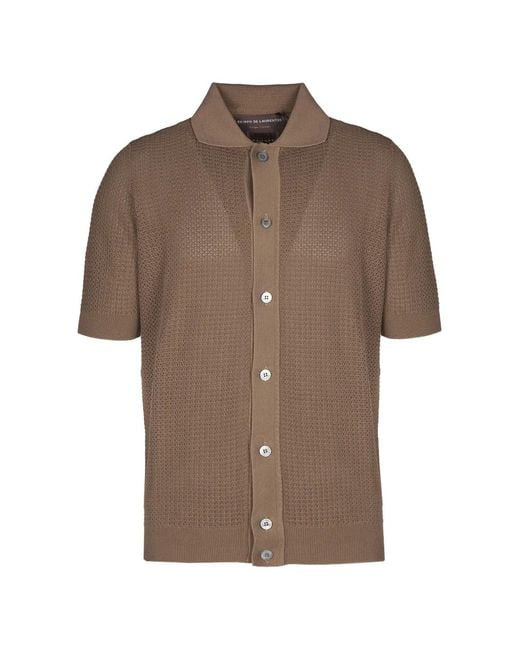 FILIPPO DE LAURENTIIS Brown Short-Sleeves Shirt for men
