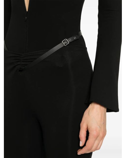 Courreges Black Belted Bootcut Trousers