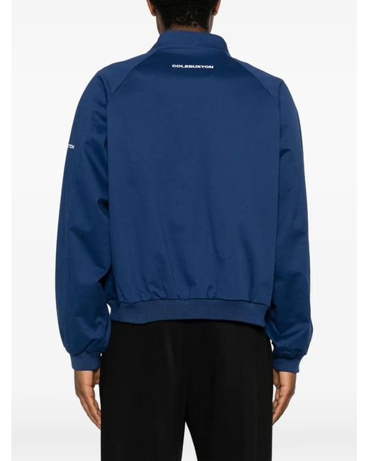 Cole Buxton Blue Logo-Print Raglan-Sleeve Jacket for men