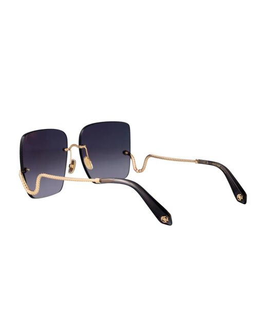 Roberto Cavalli Blue Square-Frame Sunglasses
