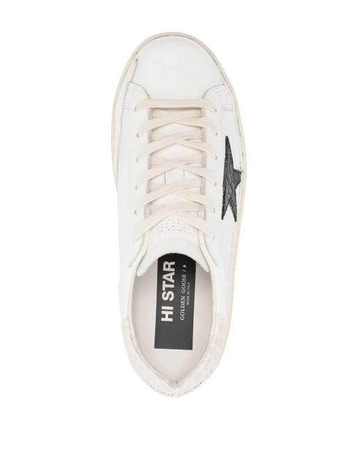 Golden Goose Deluxe Brand Hi Star Low-Top Sneakers in het White