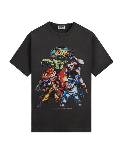 Kith Black X Marvel Vs. Capcom Final Fight Graphic T-Shirt for men