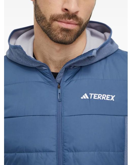 Giacca Trapuntata Con Cappuccio di Adidas in Blue da Uomo