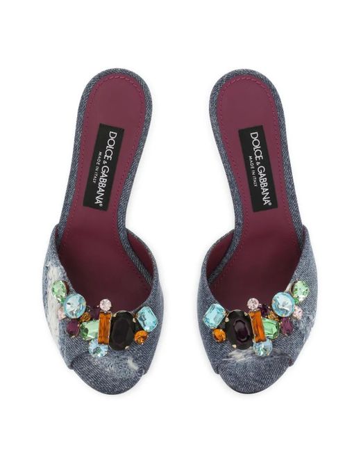 サンダル・ミュール Dolce & Gabbana Embellished satin Keira sandals Dolce & Gabbana Keira embroidered satin sandals | eBay