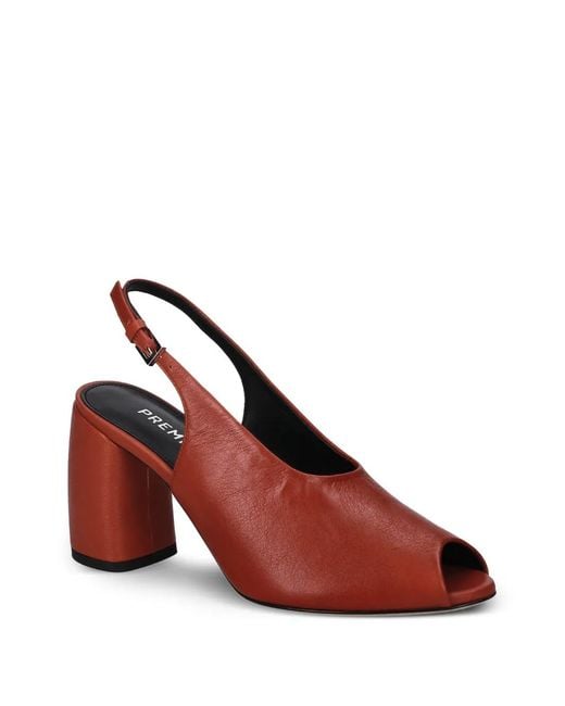 Premiata Red Peep Toe Slingback Pumps