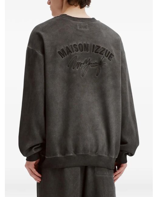 Izzue Gray Logo-Embossed Sweatshirt for men