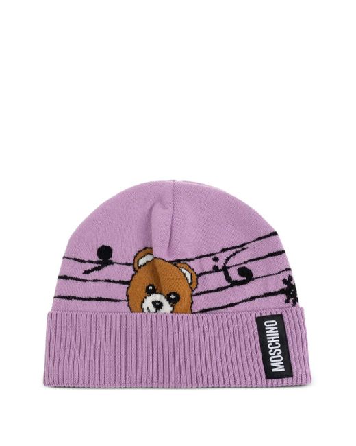 Moschino テディベア ビーニー Purple