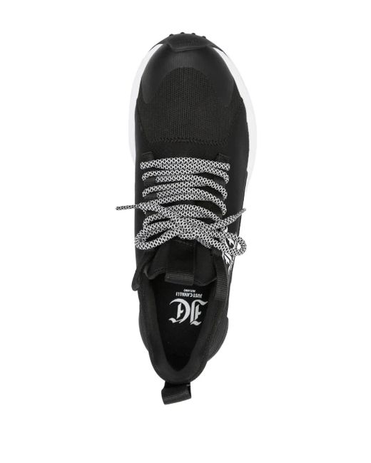 Just Cavalli Black Logo-Print Running Sneakers for men
