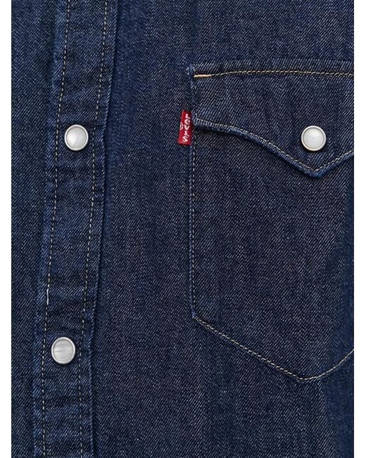 Levi's Blue Buttoned Denim Shirt for men