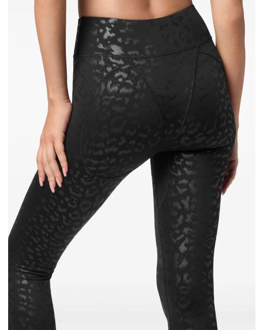 Philipp Plein Black Leopard-Print Leggings