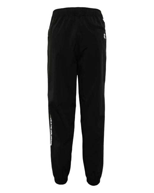 Aape By A Bathing Ape Black Logo-Patch Pants for men