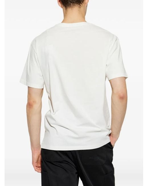 Givenchy White Logo-Print Cotton T-Shirt for men