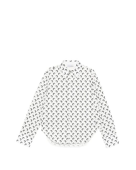 MARINE SERRE White Moon-Print Shirt for men