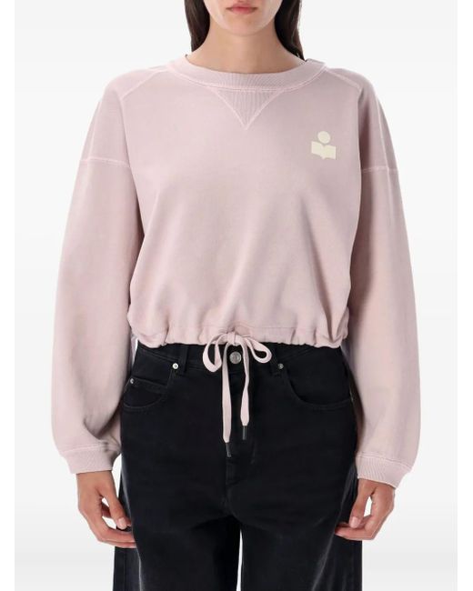 Isabel Marant Pink Marant Etoile Margo Logo Cotton Sweatshirt