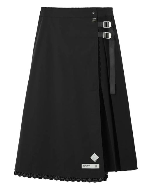 Falda Midi Con Ribete De Encaje Musium Div. de color Black