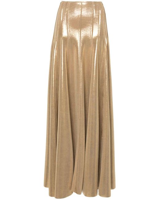 Falda larga Grace de lamé Norma Kamali de color Natural