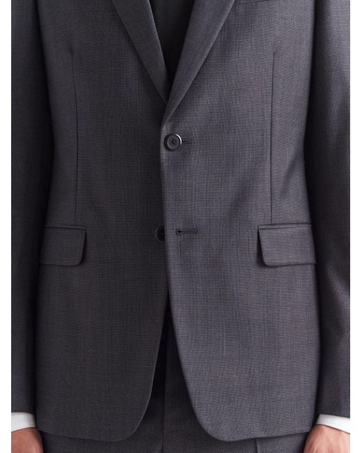Costume en laine à veste à simple boutonnage Prada pour homme en coloris Gray