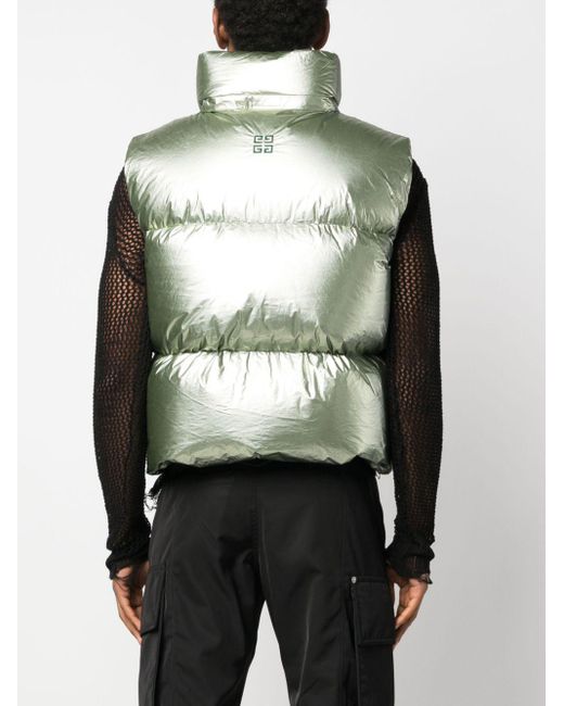 Givenchy Green Laminated Down Gilet for men