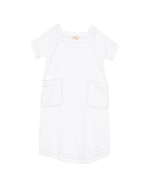 Vita Kin White Formentera Scalloped-Edge Midi Dress
