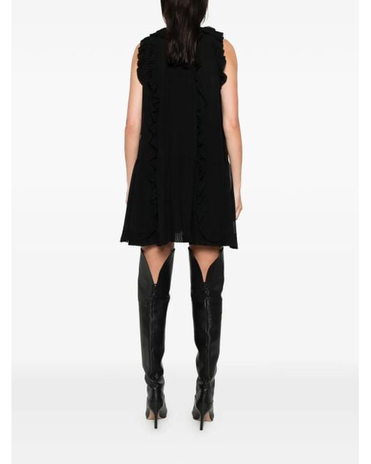 Ulla Johnson Mini-Jurk Met Ruches in het Black