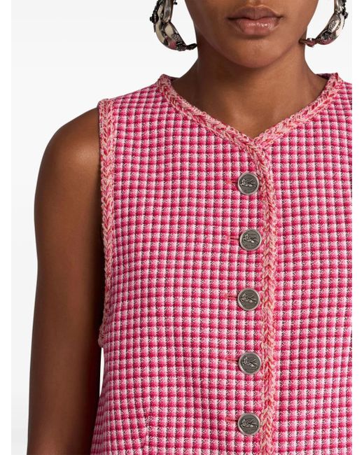 Etro チェック ベスト Pink