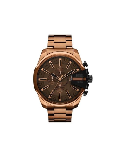DIESEL Brown Mega Chief Slim 48Mm Watch for men