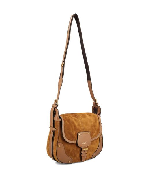 Isabel Marant Brown Sierra Buckle-Fastening Suede Cross Body Bag
