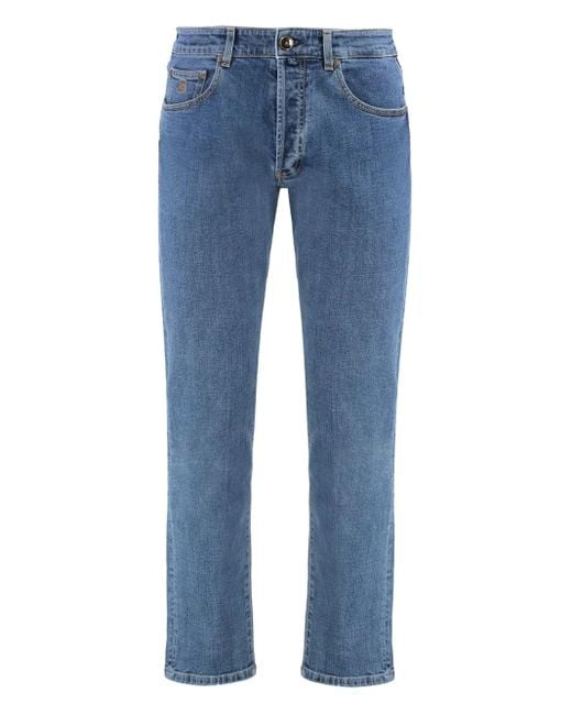 Moorer Blue Five-Pocket Denim Jeans for men
