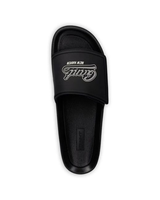 Gant Black Logo-Print Slides for men