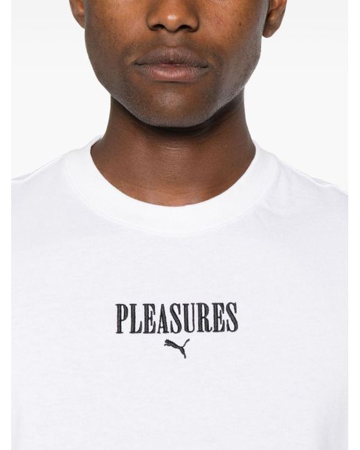 PUMA X PLEASURES T-Shirt mit Logo-Stickerei in White für Herren