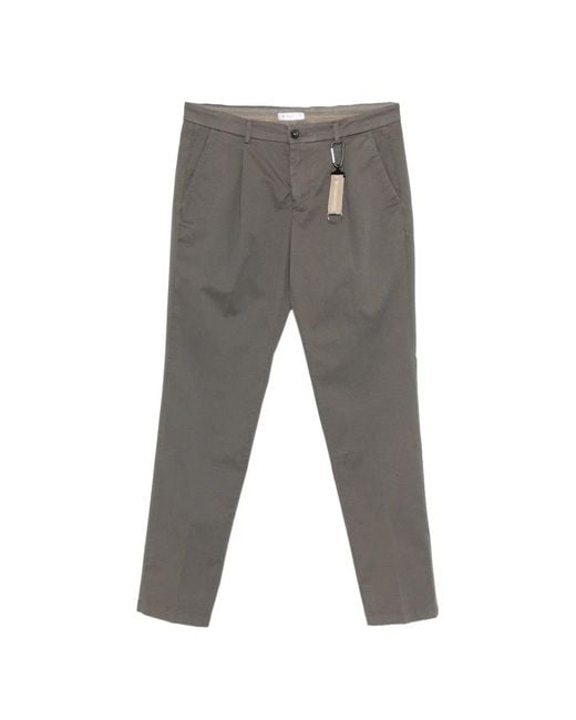 Manuel Ritz Gray Pleated Twill Trousers for men