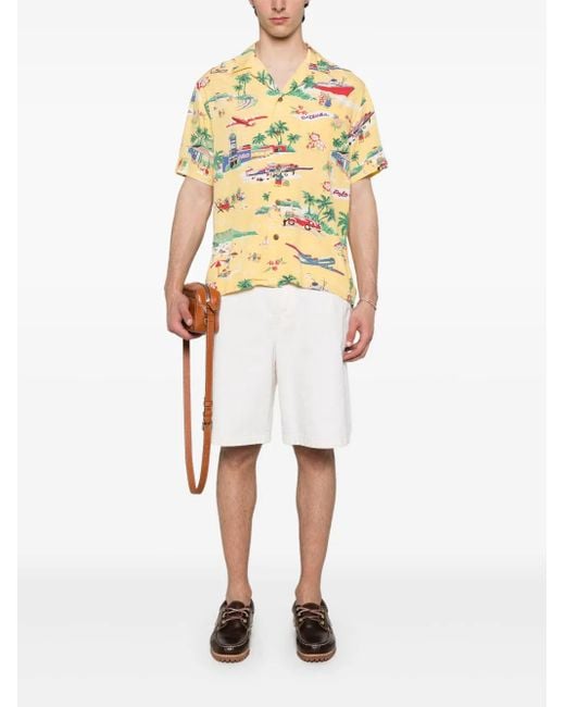 Polo Ralph Lauren Camp Collar Shirt With Tropical Print in Metallic for ...