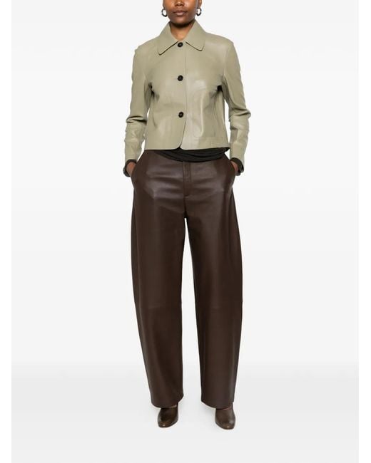 Arma Natural Boxy-Fit Leather Jacket