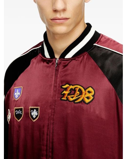 DIESEL Red J-Foulkes-Cp Appliqué-Patch Jacket for men