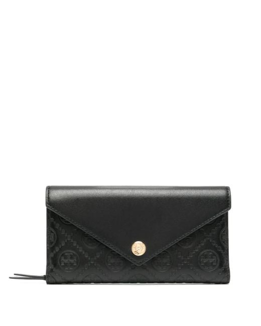 Tory Burch Black T-Monogram Envelope Wallet