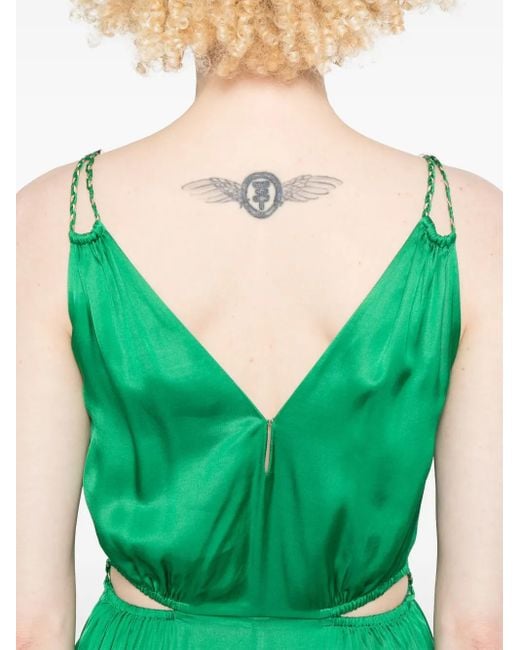 Maje Midi-Jurk Met V-Hals in het Green