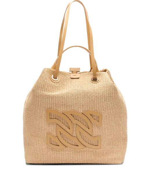 Casadei ラフィア ハンドバッグ Natural