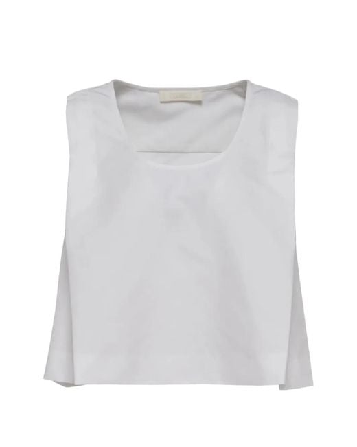Club21 White Cropped Sleeveless Blouse