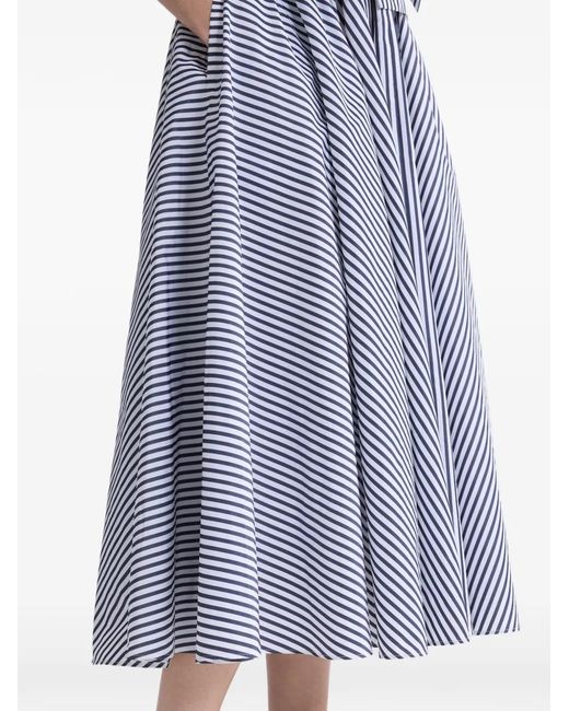 Patou Blue Elasticated Midi Skirt