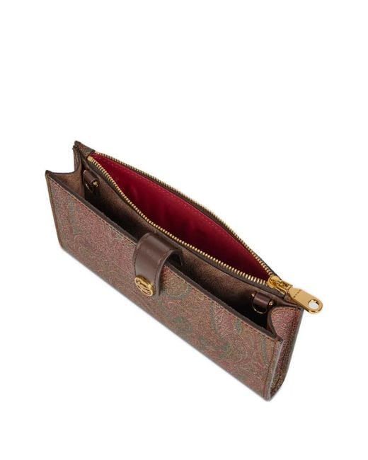 Etro White Arnica Paisley Shoulder-Strap Wallet