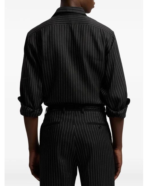 Ralph Lauren Black Pinstripe Pocket Shirt for men