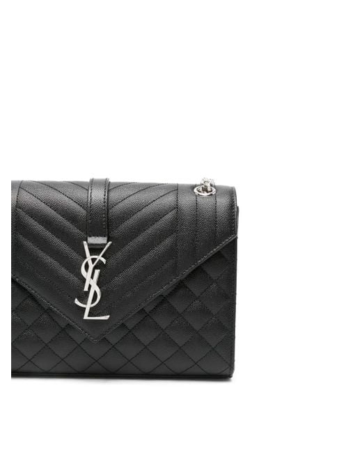 Saint Laurent Black Medium Envelope Shoulder Bag