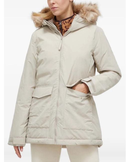 Adidas Gray Kapuzenjacke aus Faux Fur