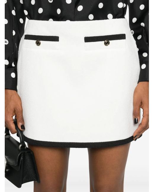 Gucci White Cotton Tweed Skirt