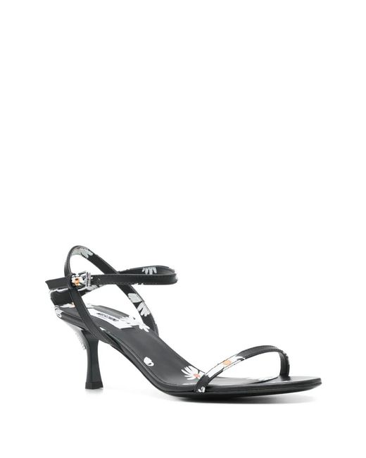 Moschino White Floral Print Sandals